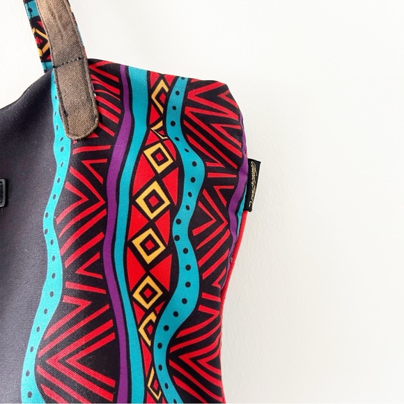 Laurel Burch Colorful Cats Artsy Canvas Shoulder Bag Tote Purse - Picture 4 of 7